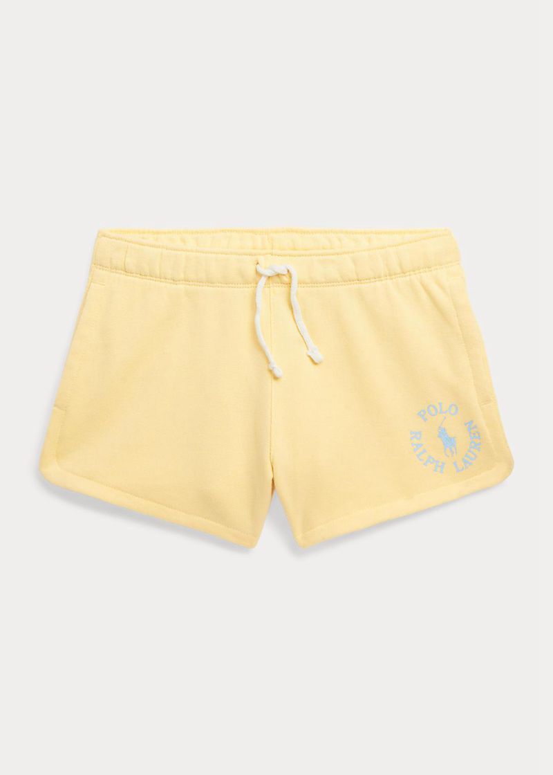 Shorts Ralph Lauren Niña 7-14 Años Big Pony Logo Terry Chile Amarillo MFJBK-7368